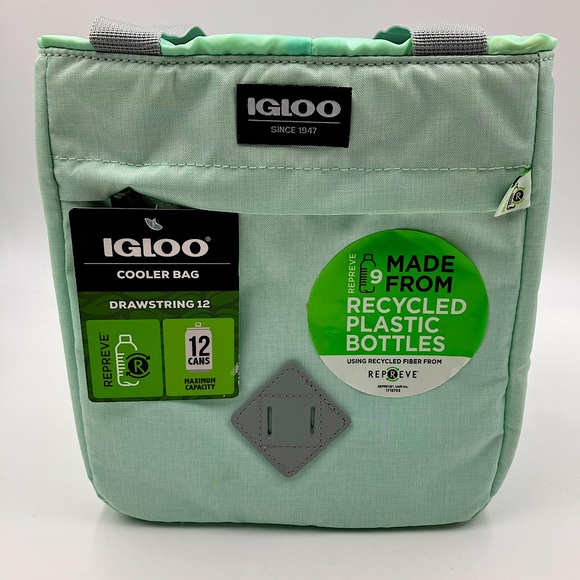 Igloo Heritage Repreve Drawstring 8qt Portable Cooler - Mint - Picture 2 of 6